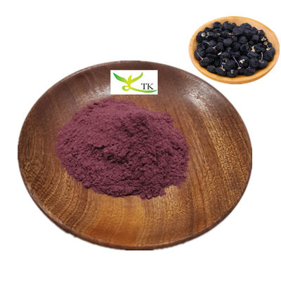 100% natürliche chinesische Schwarze Goji-Beere Pulver Schwarze Wolfbeere Frucht Extrakt 1% ~ 25% Anthocyanin